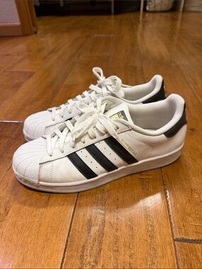 adidas White and Black Superstar Women's Sneakers